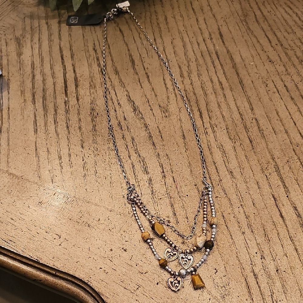 Heart Charm Layered Necklace Precious Stone NWT Jim Shore